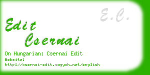 edit csernai business card